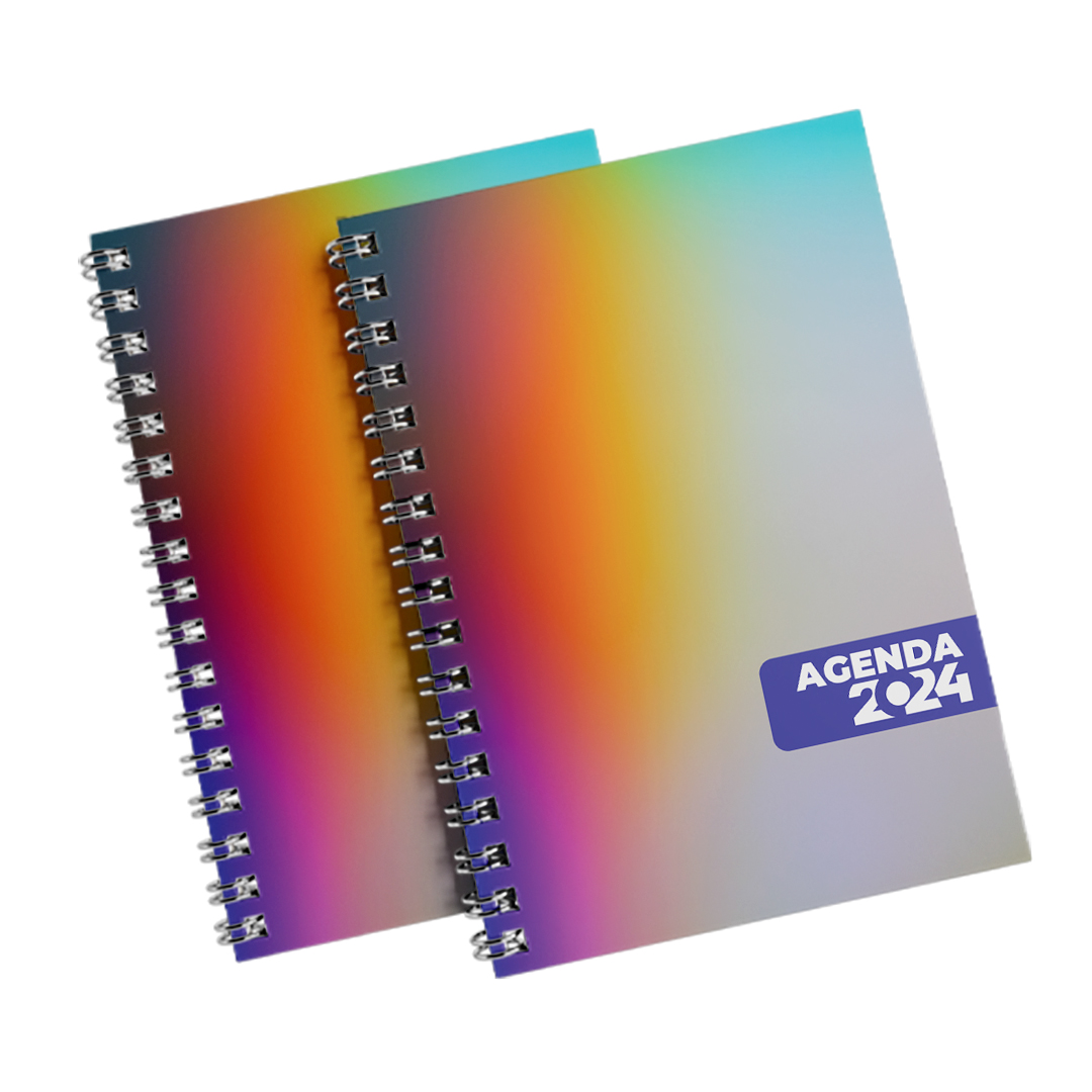 Agenda-2024-com-Wire-O-15x21cm-RAINBOW-GRADIENT-15-x-21-Frente-colorida-(4x0)-Couche-150g-(Brilho)